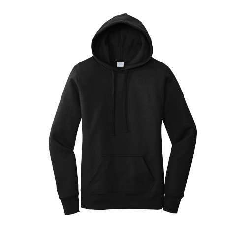 LPC78H_jetblack_flat_front Ladies' Hooded Sweatshirt - Image 1